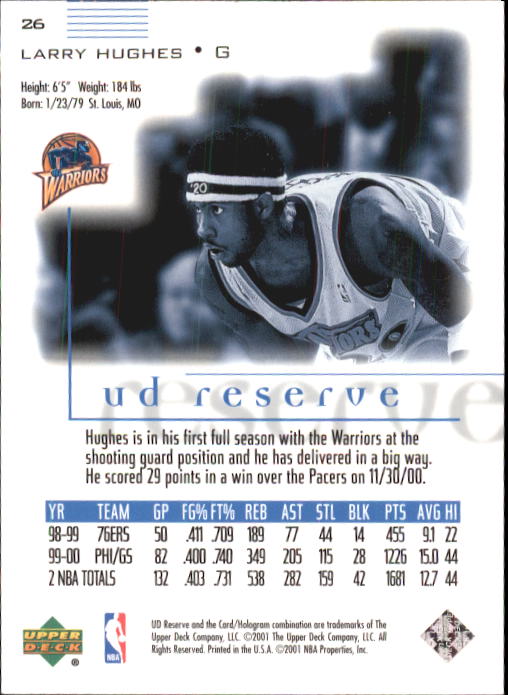 2000/2001 UD Reserve (Upper Deck) Basketball - Picture 117 of 163