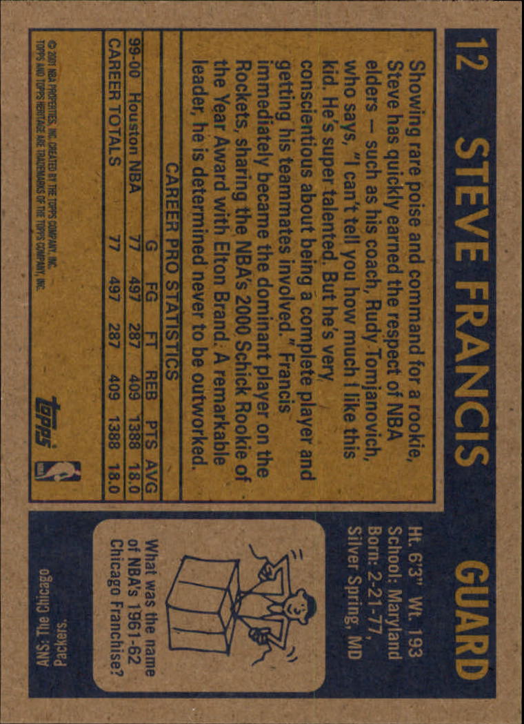 2000/2001 Heritage (Topps) Basketball - Picture 19 of 197
