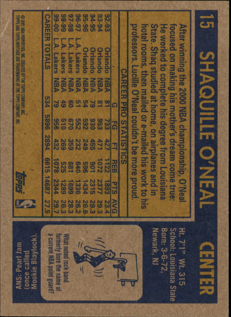 2000/2001 Heritage (Topps) Basketball - Picture 21 of 197