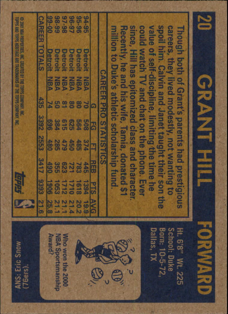 2000/2001 Heritage (Topps) Basketball - Picture 23 of 197