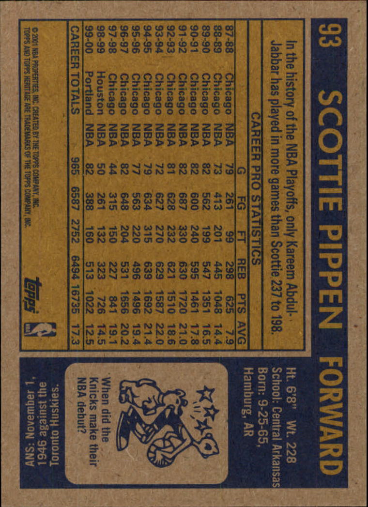 2000/2001 Heritage (Topps) Basketball - Picture 57 of 197