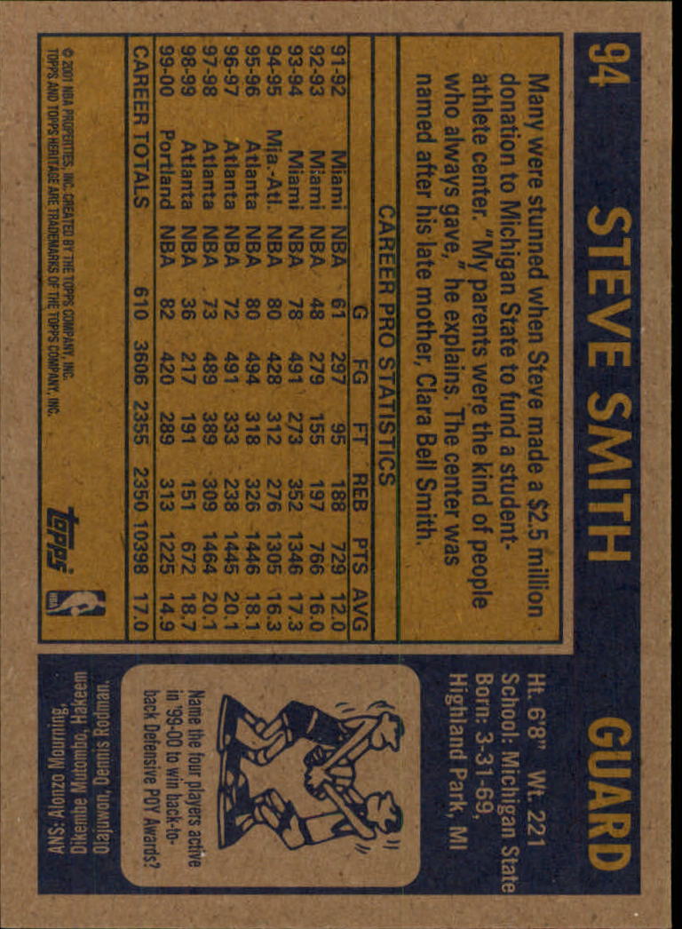 2000/2001 Heritage (Topps) Basketball - Picture 59 of 197