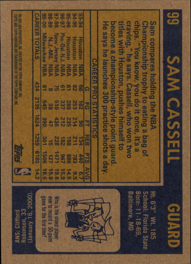 2000/2001 Heritage (Topps) Basketball - Picture 65 of 197