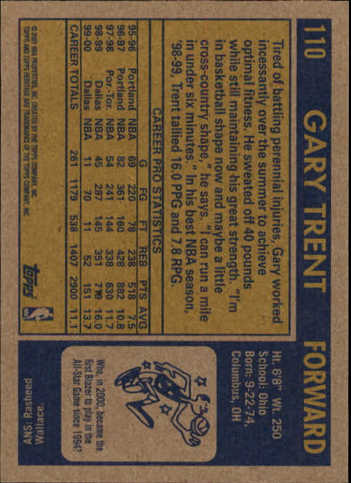 2000/2001 Heritage (Topps) Basketball - Picture 73 of 197
