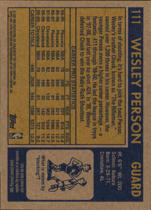 2000/2001 Heritage (Topps) Basketball - Picture 75 of 197