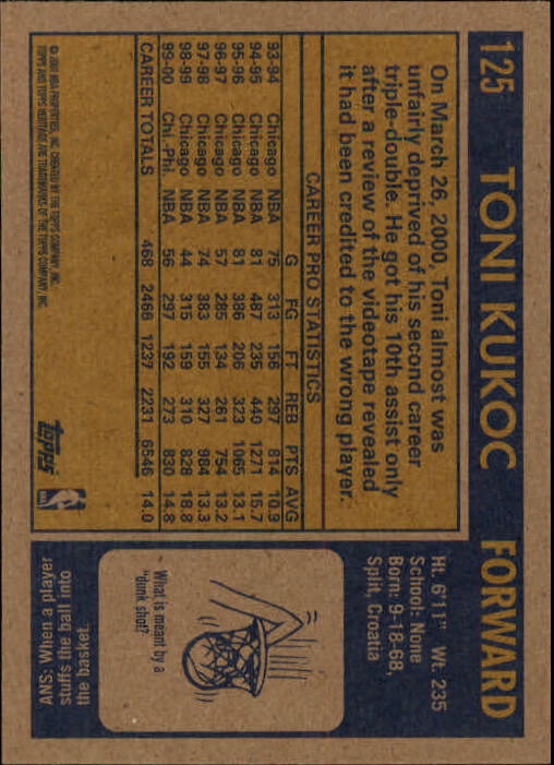 2000/2001 Heritage (Topps) Basketball - Picture 87 of 197