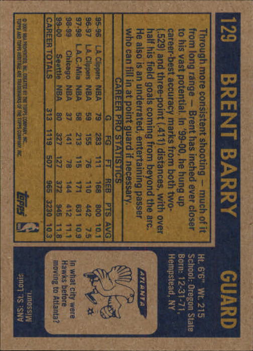 2000/2001 Heritage (Topps) Basketball - Picture 93 of 197