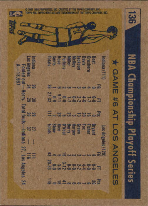2000/2001 Heritage (Topps) Basketball - Picture 101 of 197
