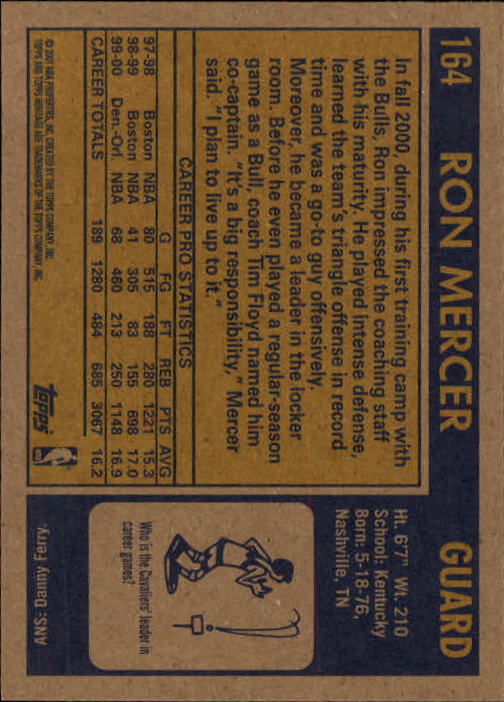 2000/2001 Heritage (Topps) Basketball - Picture 127 of 197