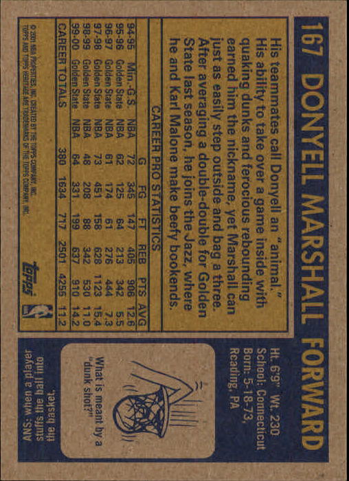 2000/2001 Heritage (Topps) Basketball - Picture 129 of 197