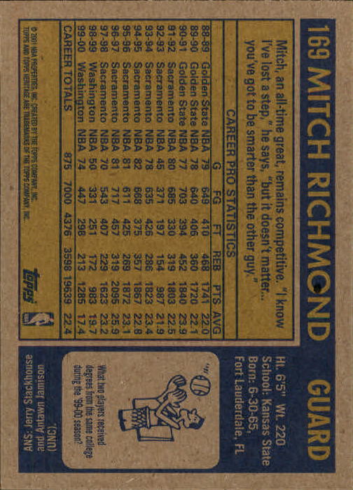 2000/2001 Heritage (Topps) Basketball - Picture 131 of 197