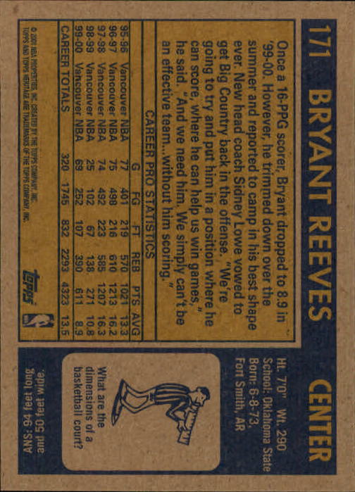2000/2001 Heritage (Topps) Basketball - Picture 133 of 197