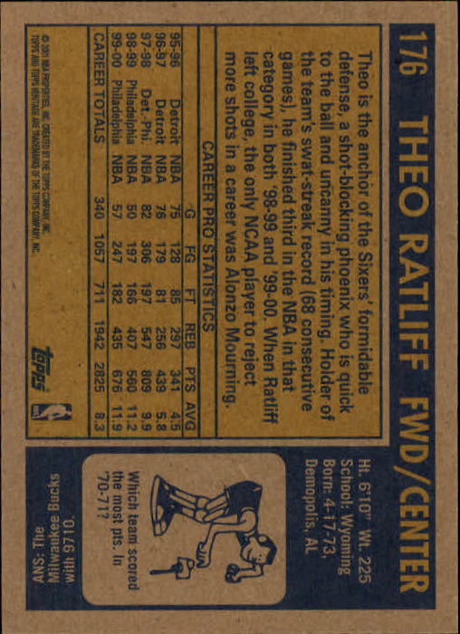 2000/2001 Heritage (Topps) Basketball - Picture 137 of 197