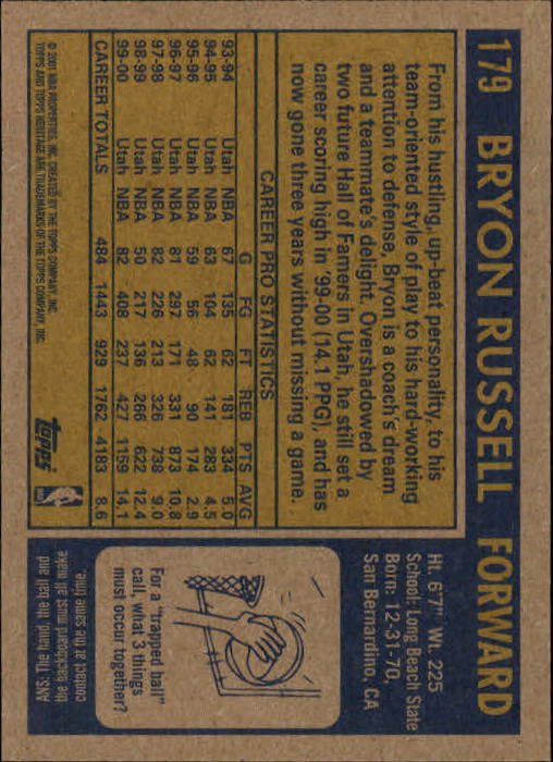 2000/2001 Heritage (Topps) Basketball - Picture 141 of 197