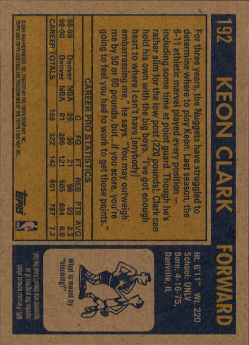 2000/2001 Heritage (Topps) Basketball - Picture 157 of 197