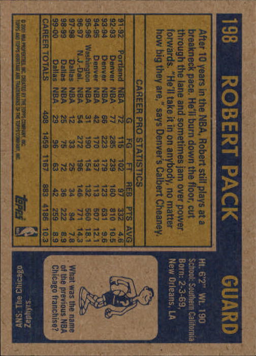 2000/2001 Heritage (Topps) Basketball - Picture 159 of 197