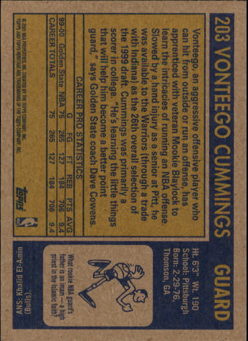 2000/2001 Heritage (Topps) Basketball - Picture 163 of 197