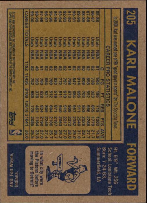 2000/2001 Heritage (Topps) Basketball - Picture 165 of 197
