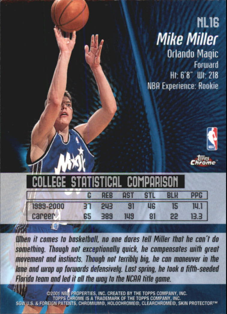 2000/2001 Topps Chrome Basketball Part 3 Insert Cards - Picture 66 of 86