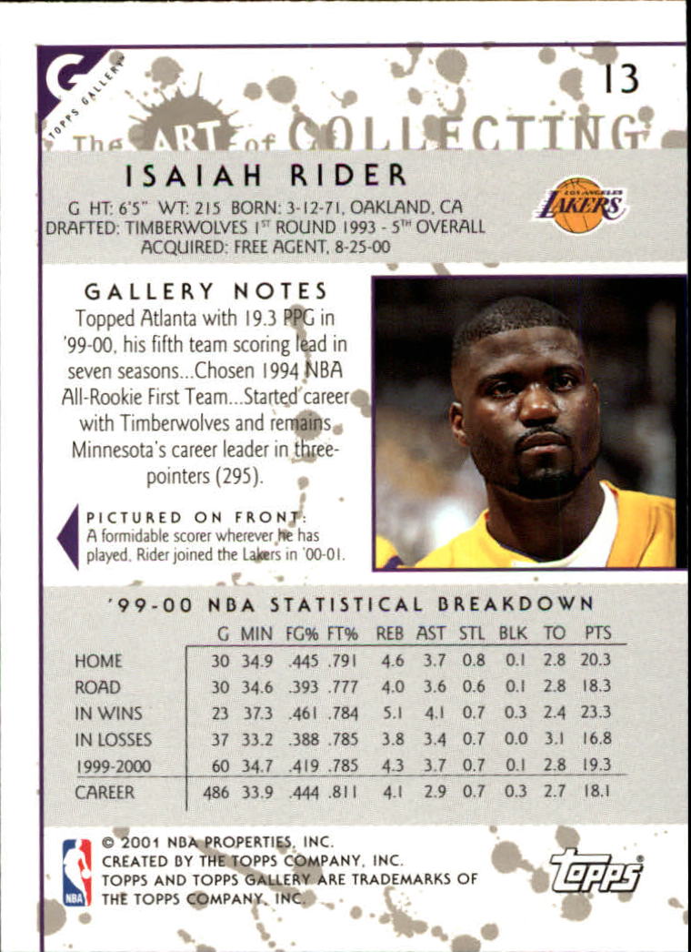 2000/2001 Gallery (Topps) Basketball - Picture 21 of 141