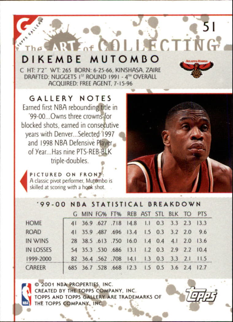 2000/2001 Gallery (Topps) Basketball - Picture 55 of 141