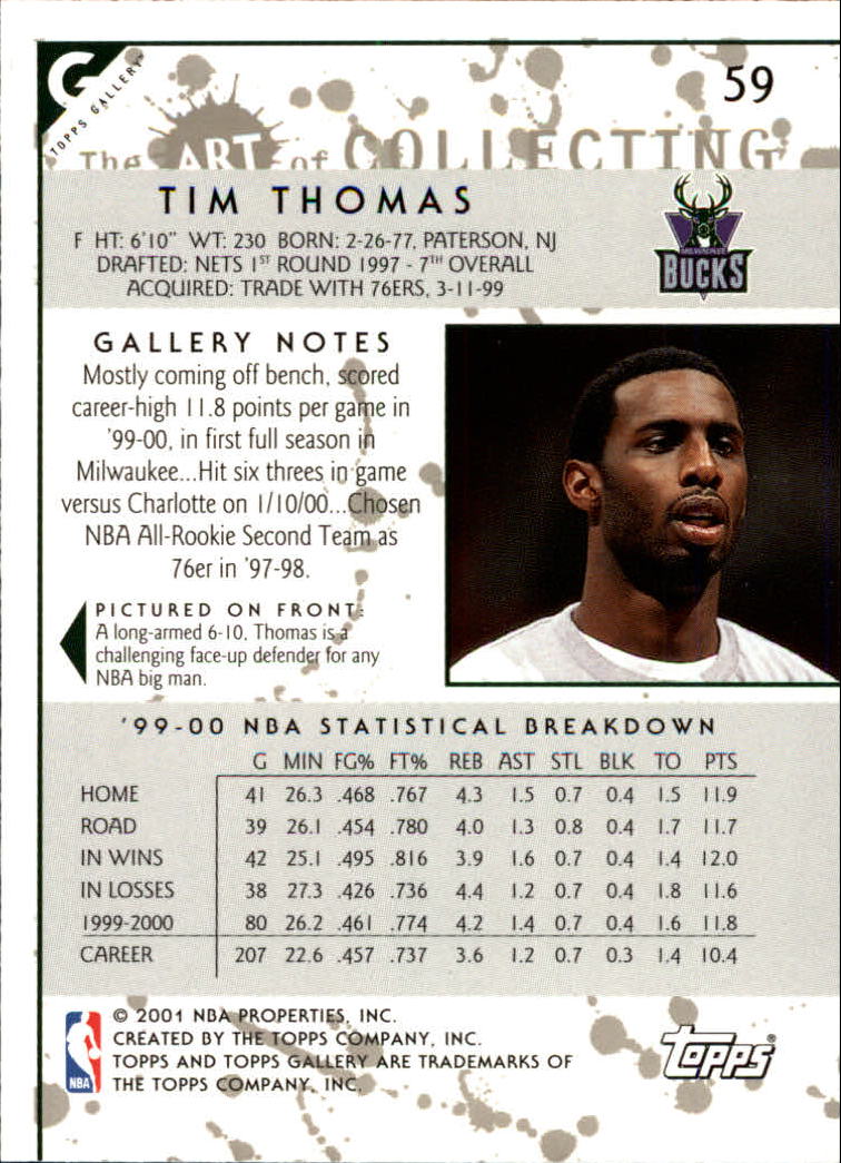 2000/2001 Gallery (Topps) Basketball - Picture 59 of 141