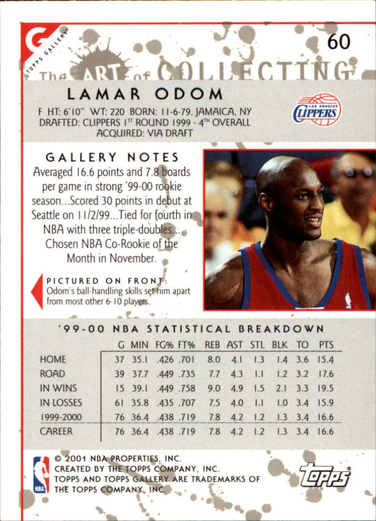 2000/2001 Gallery (Topps) Basketball - Picture 61 of 141