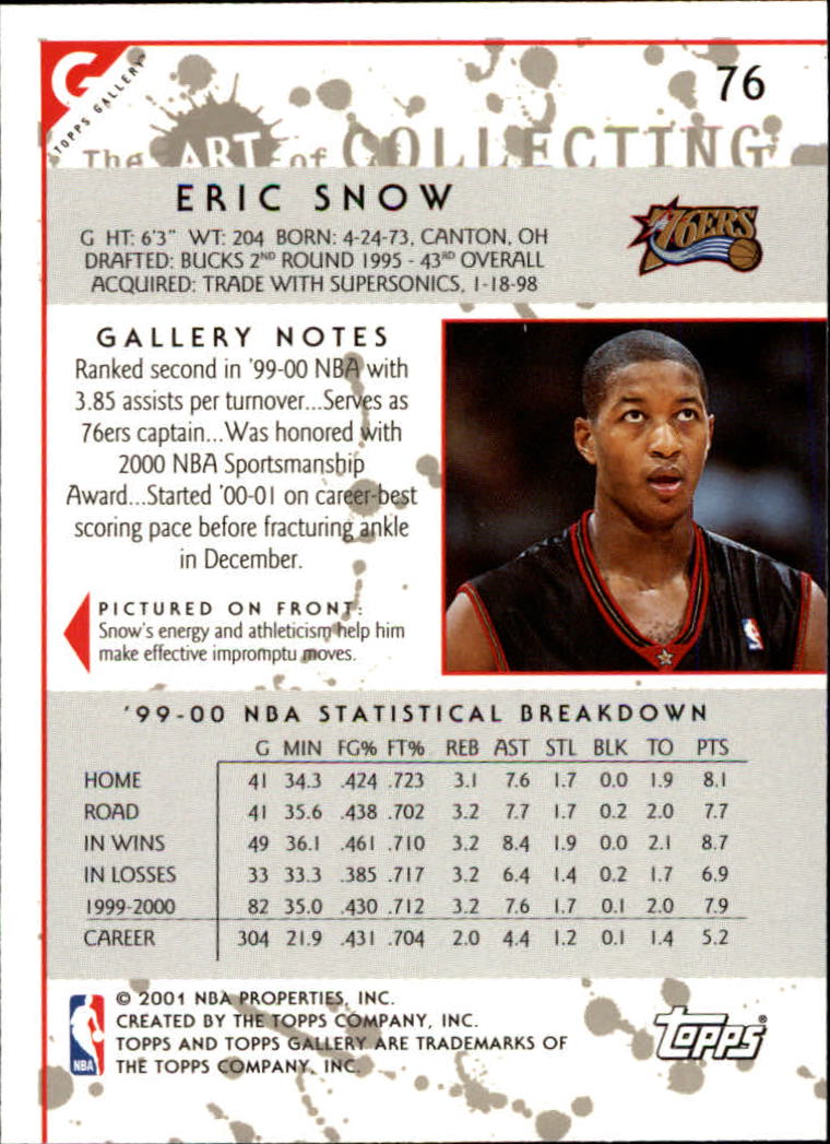 2000/2001 Gallery (Topps) Basketball - Picture 71 of 141