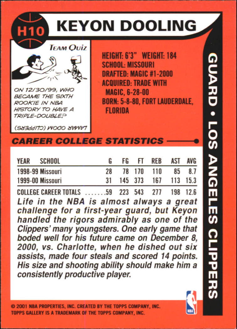 2000/2001 Gallery (Topps) Basketball - Picture 137 of 141