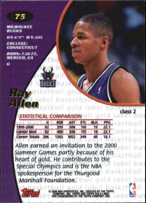 2000/2001 Gold Label (Topps) Basketball - Picture 55 of 71