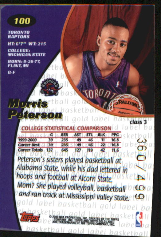 2000/2001 Gold Label (Topps) Basketball - Picture 61 of 71