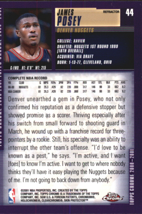 2000/2001 Topps Chrome Basketball Part 2 Parallel Refractors Cards - Picture 7 of 33