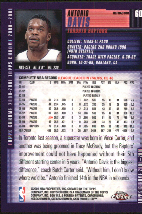 2000/2001 Topps Chrome Basketball Part 2 Parallel Refractors Cards - Picture 13 of 33