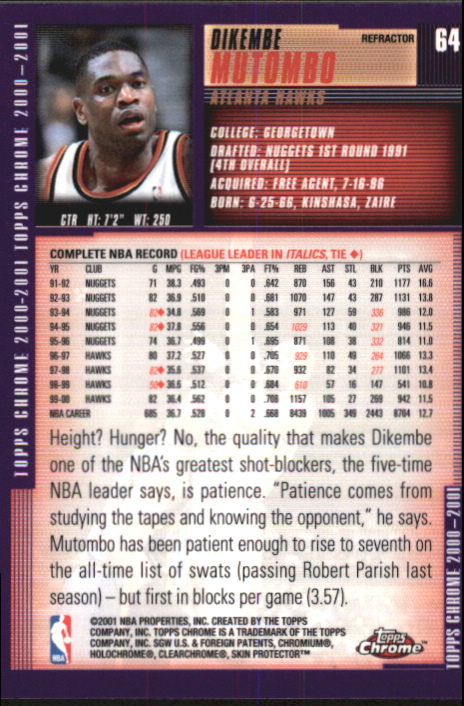 2000/2001 Topps Chrome Basketball Part 2 Parallel Refractors Cards - Picture 15 of 33