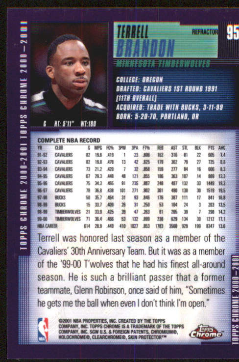 2000/2001 Topps Chrome Basketball Part 2 Parallel Refractors Cards - Picture 19 of 33