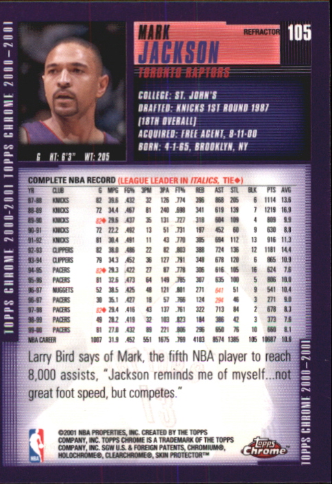 2000/2001 Topps Chrome Basketball Part 2 Parallel Refractors Cards - Picture 23 of 33