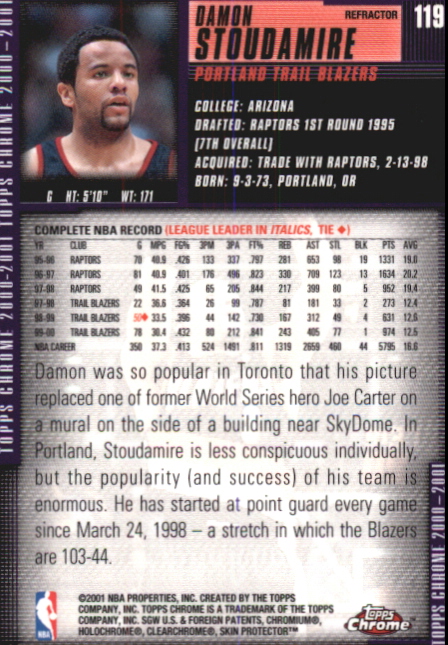 2000/2001 Topps Chrome Basketball Part 2 Parallel Refractors Cards - Picture 29 of 33