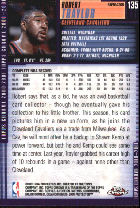 2000/2001 Topps Chrome Basketball Part 2 Parallel Refractors Cards - Picture 33 of 33