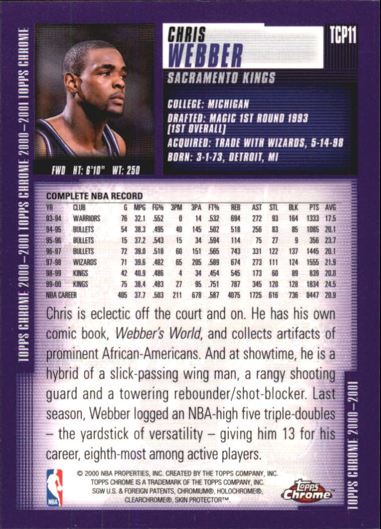 2000/2001 Topps Chrome Basketball Part 3 Insert Cards - Picture 76 of 86