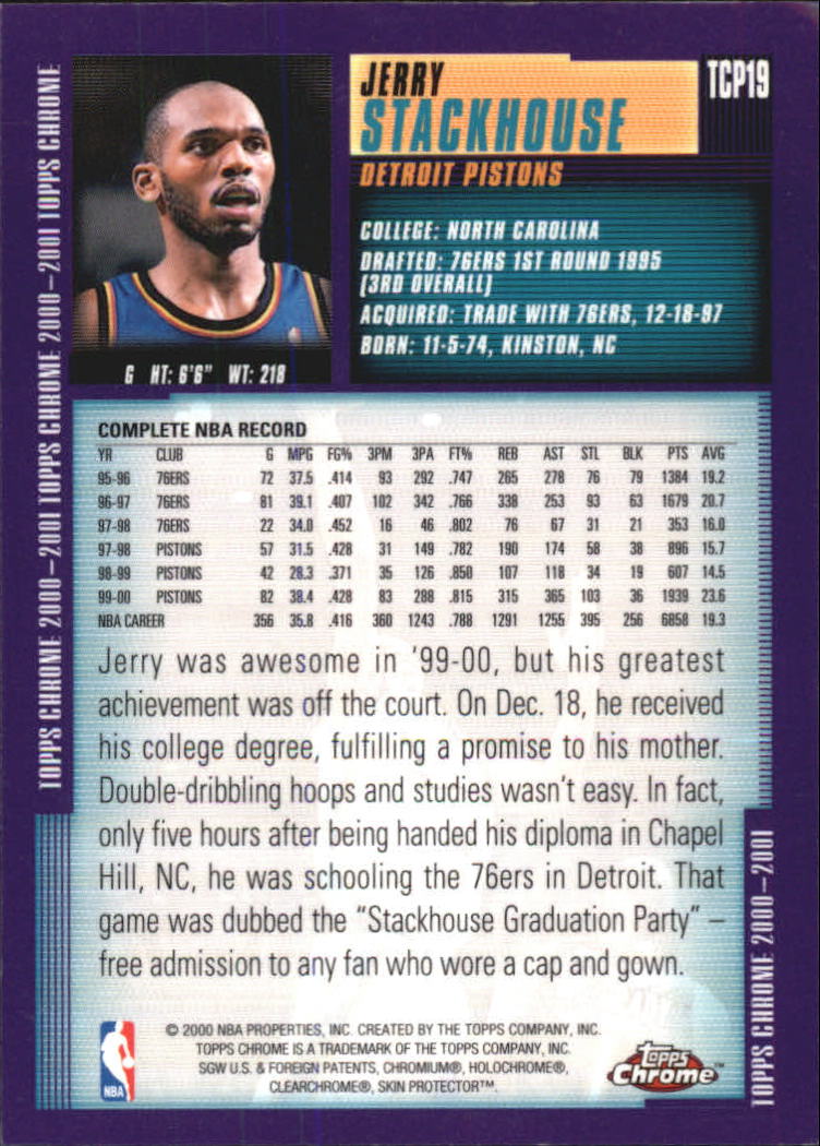 2000/2001 Topps Chrome Basketball Part 3 Insert Cards - Picture 84 of 86