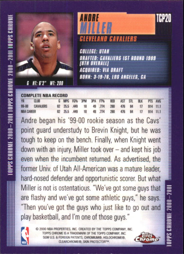 2000/2001 Topps Chrome Basketball Part 3 Insert Cards - Picture 86 of 86