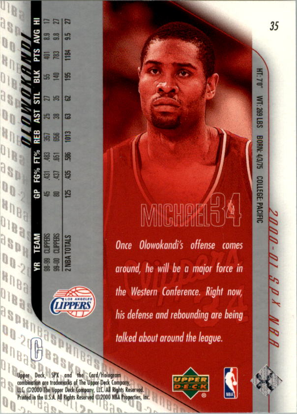 2000/2001 SPX (Upper Deck) Basketball - Picture 138 of 204