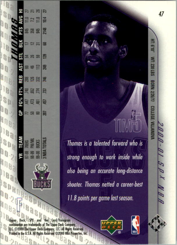 2000/2001 SPX (Upper Deck) Basketball - Picture 116 of 204