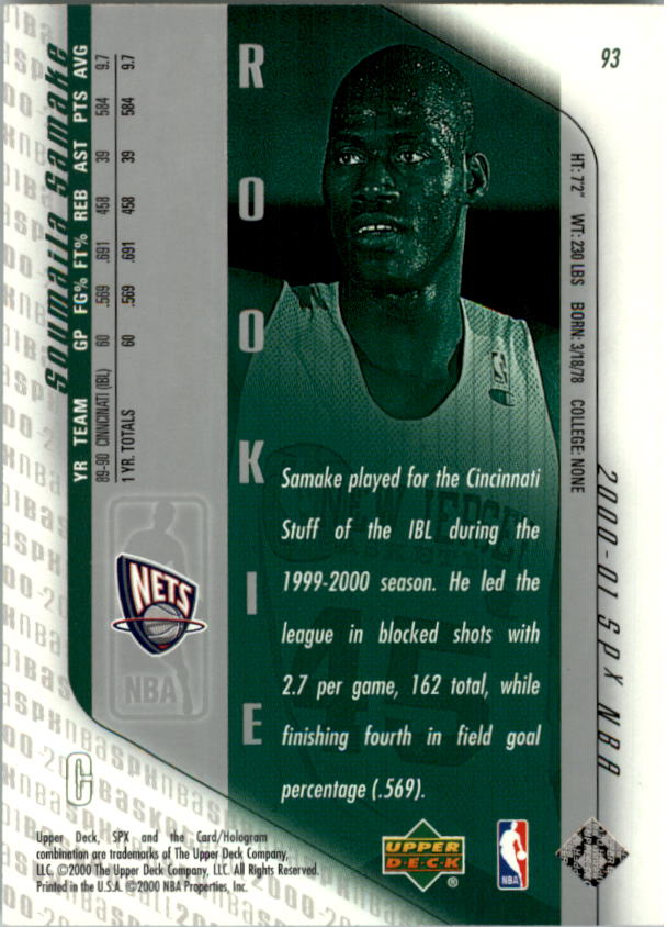 2000/2001 SPX (Upper Deck) Basketball - Picture 26 of 204