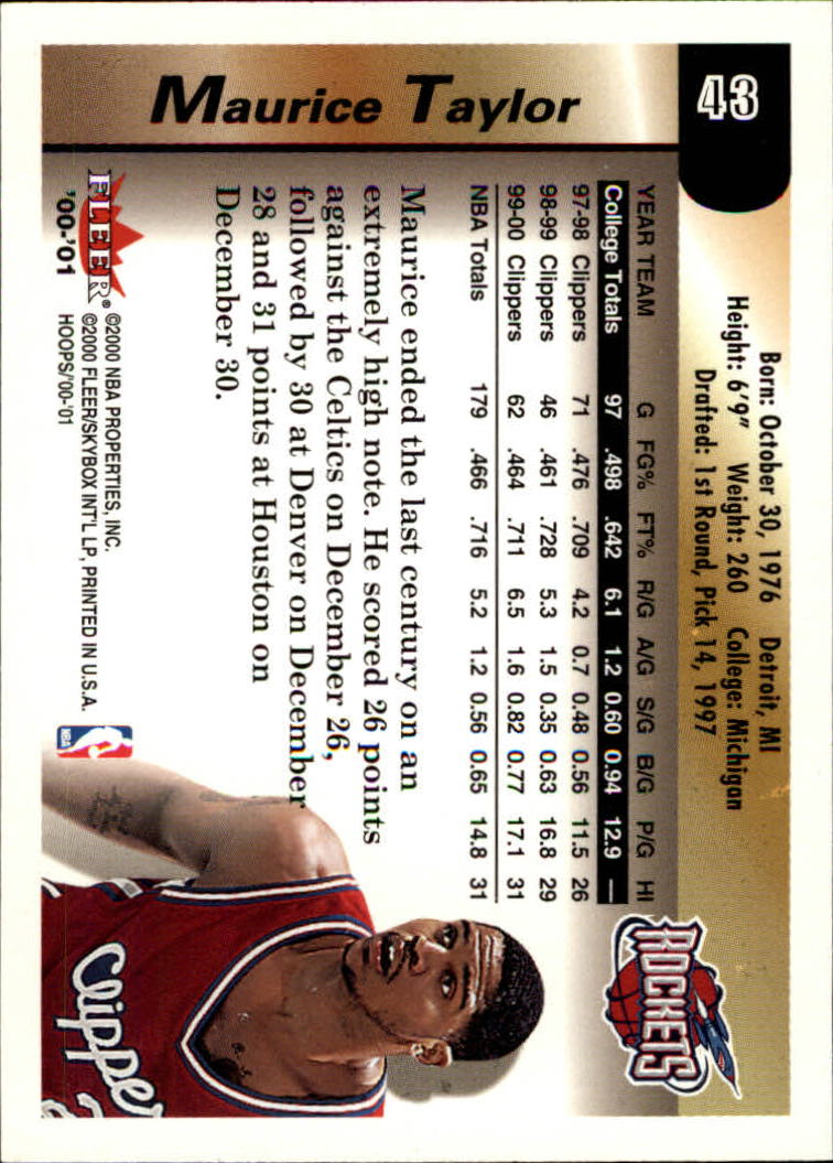 thumbnail 73 - A7937- 2000-01 Hoops Hot Prospects Bk Cards 1-120 -You Pick- 10+ FREE US SHIP