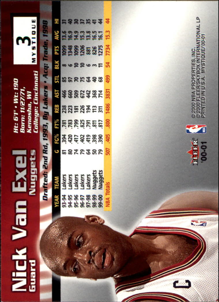 2000/2001 Fleer Mystique Basketball - Picture 7 of 211