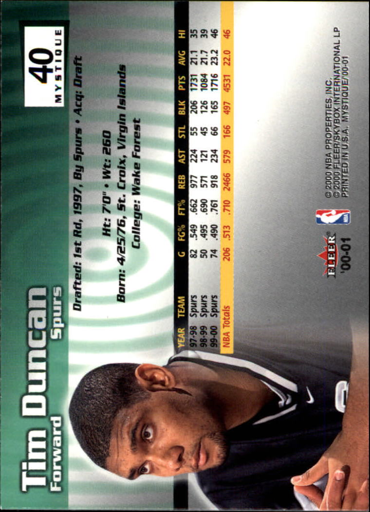 2000/2001 Fleer Mystique Basketball - Picture 65 of 211