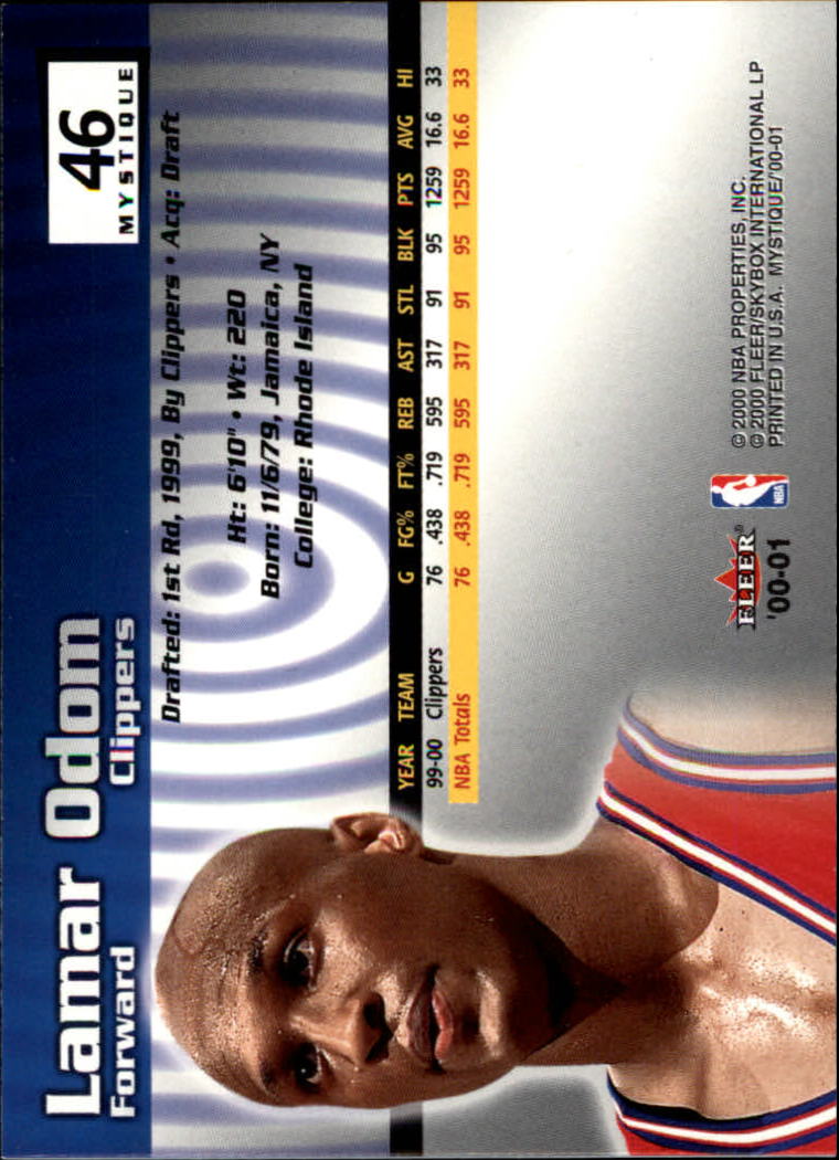 2000/2001 Fleer Mystique Basketball - Picture 77 of 211