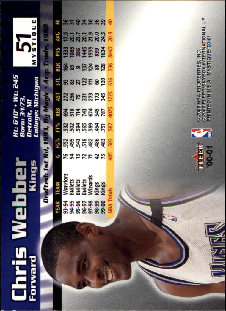 2000/2001 Fleer Mystique Basketball - Picture 83 of 211