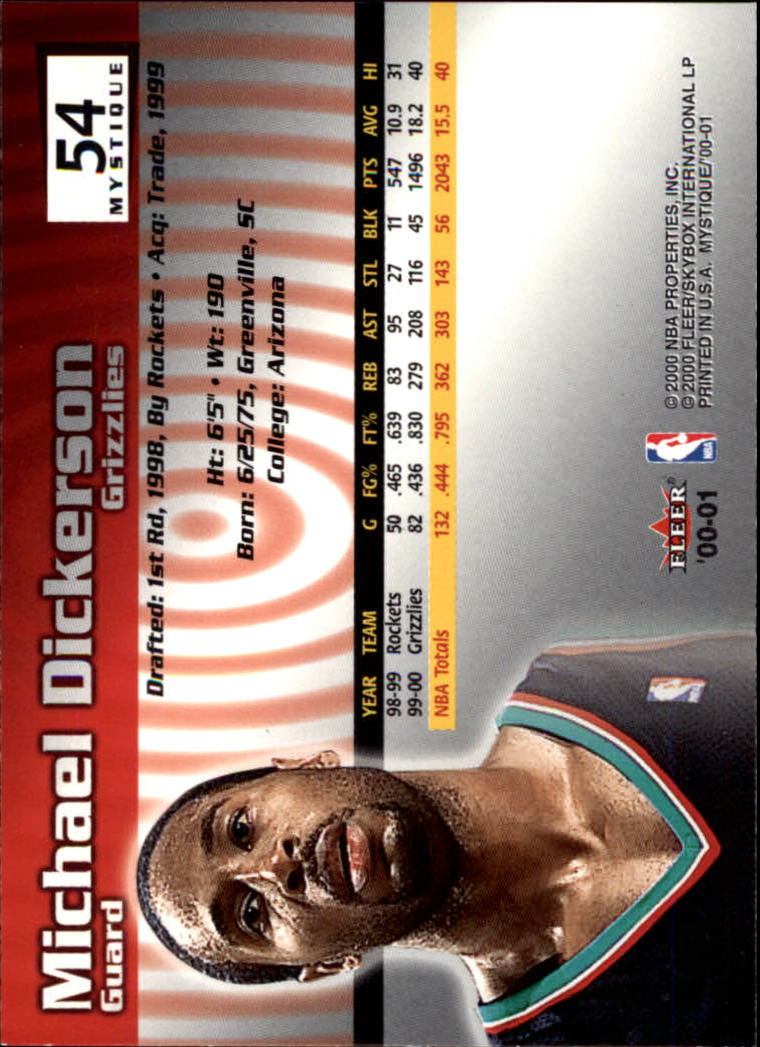 2000/2001 Fleer Mystique Basketball - Picture 89 of 211